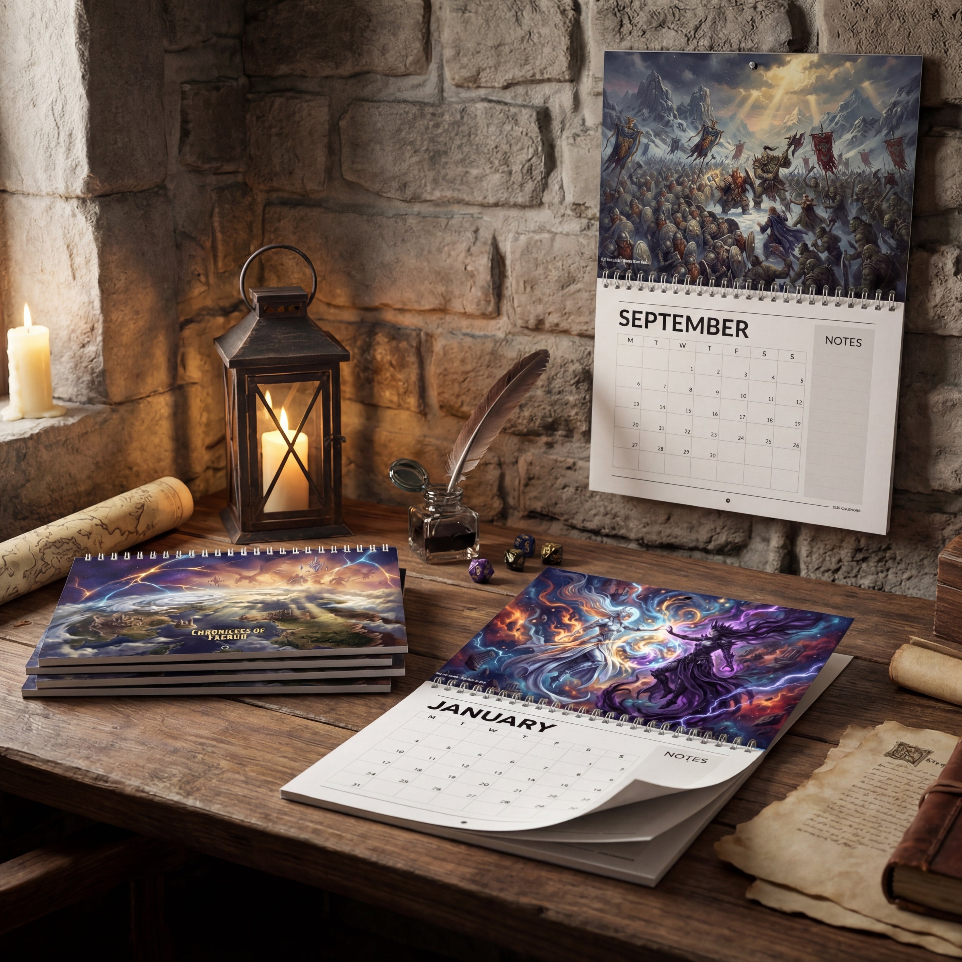 Calendario friki inspirado en la fantasía y los juegos de rol de Fandom Reigns