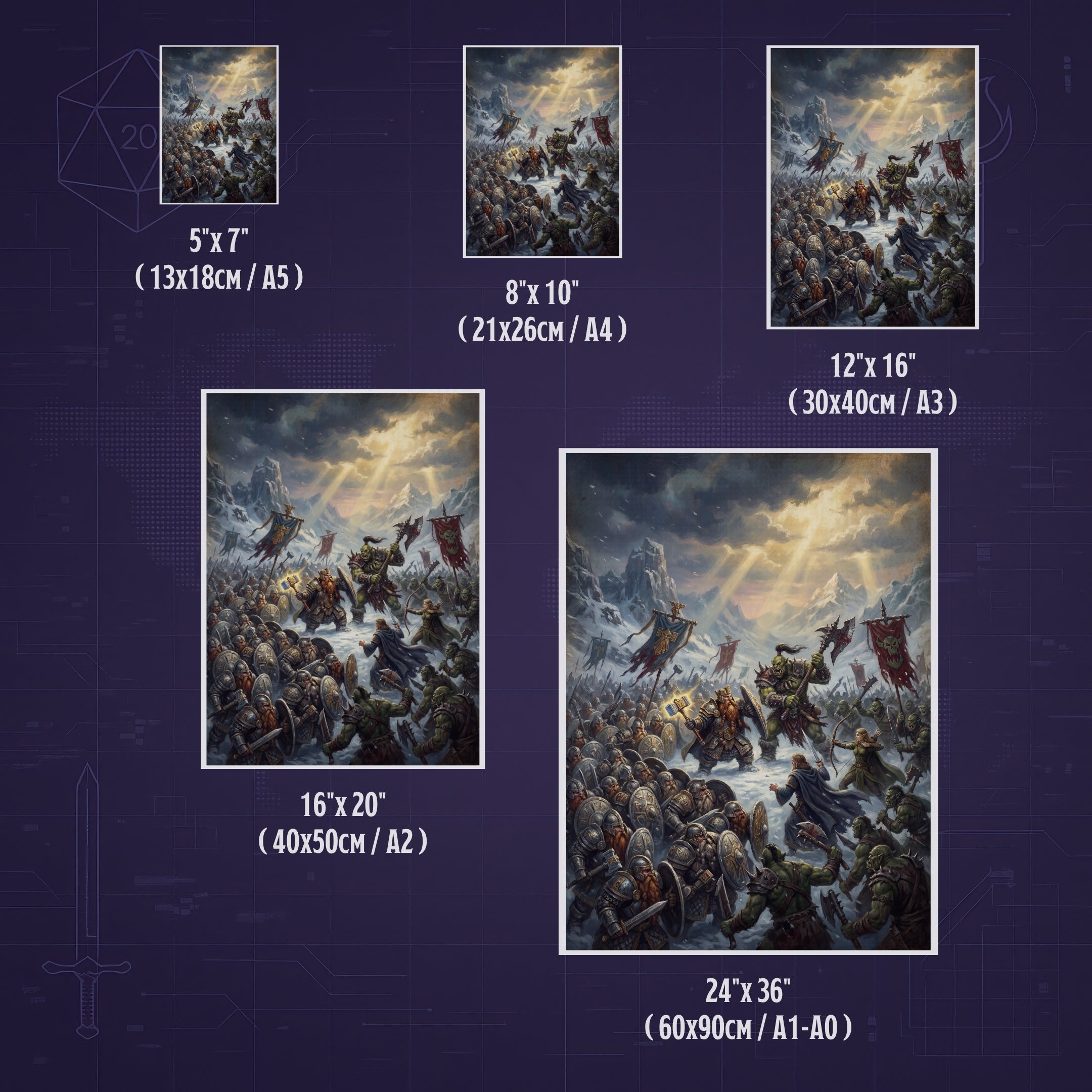 La Guerra de Many-Arrows – Print de Arte Fantástico Premium | Inspirado en D&D y Faerûn