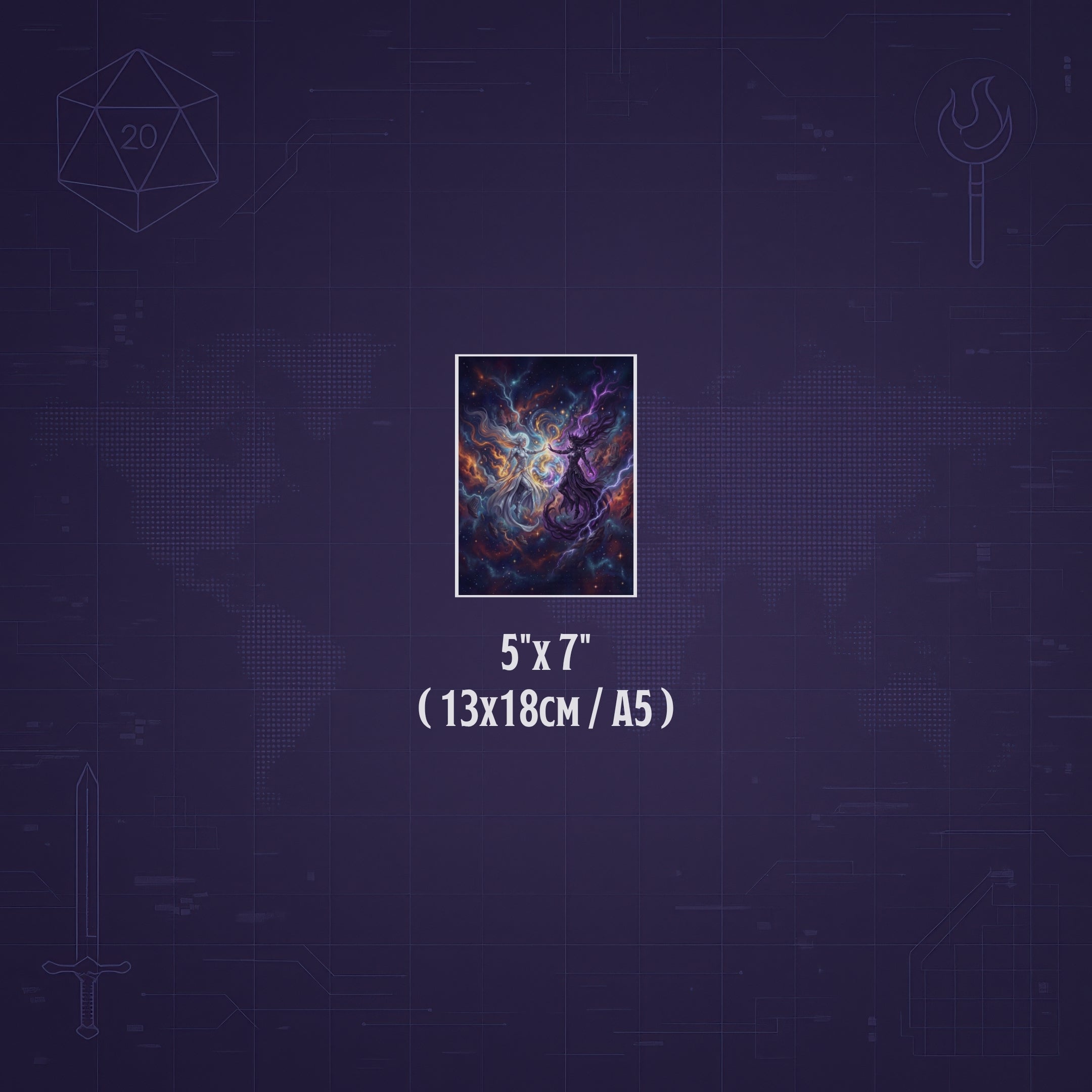 Shar & Selûne – Print de Arte Fantástico Premium | Inspirado en D&D y Faerûn