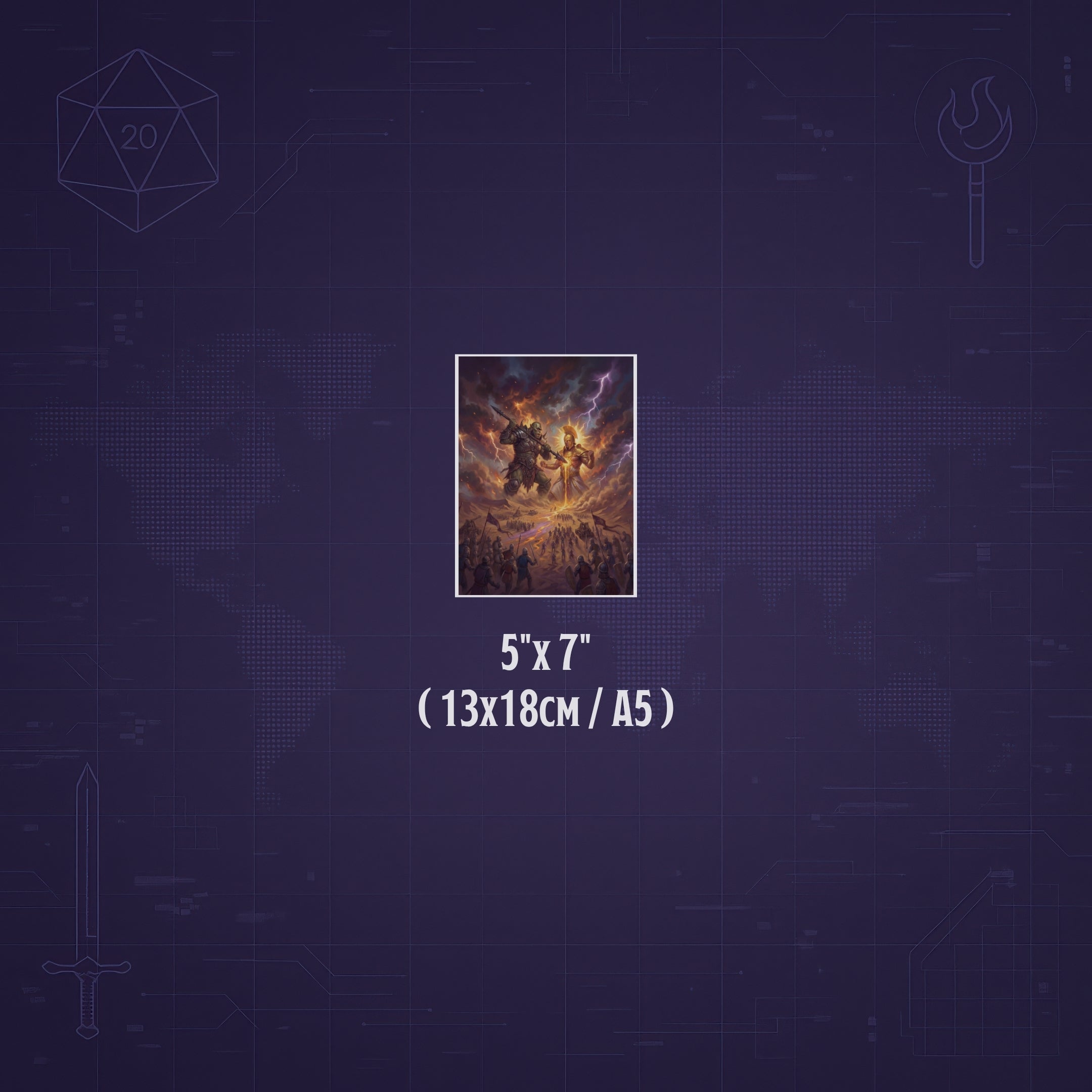 La Batalla de los Dioses – Print de Arte Fantástico Premium | Inspirado en D&D y Faerûn