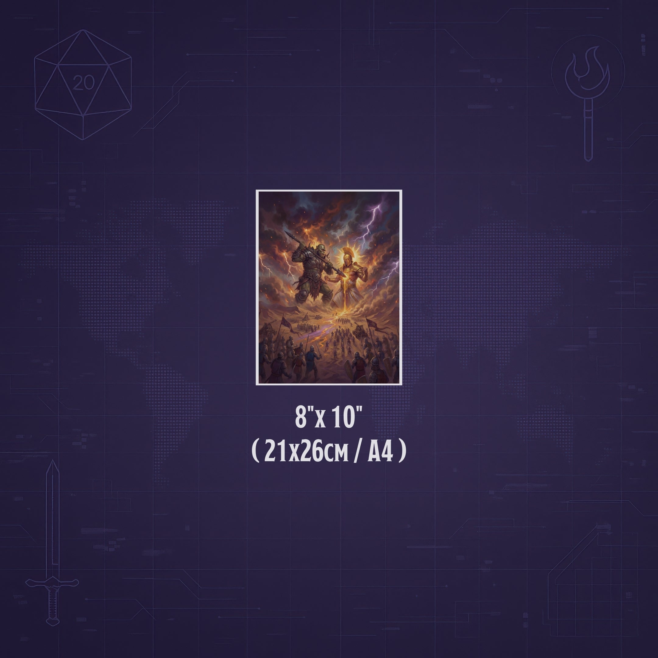 La Batalla de los Dioses – Print de Arte Fantástico Premium | Inspirado en D&D y Faerûn