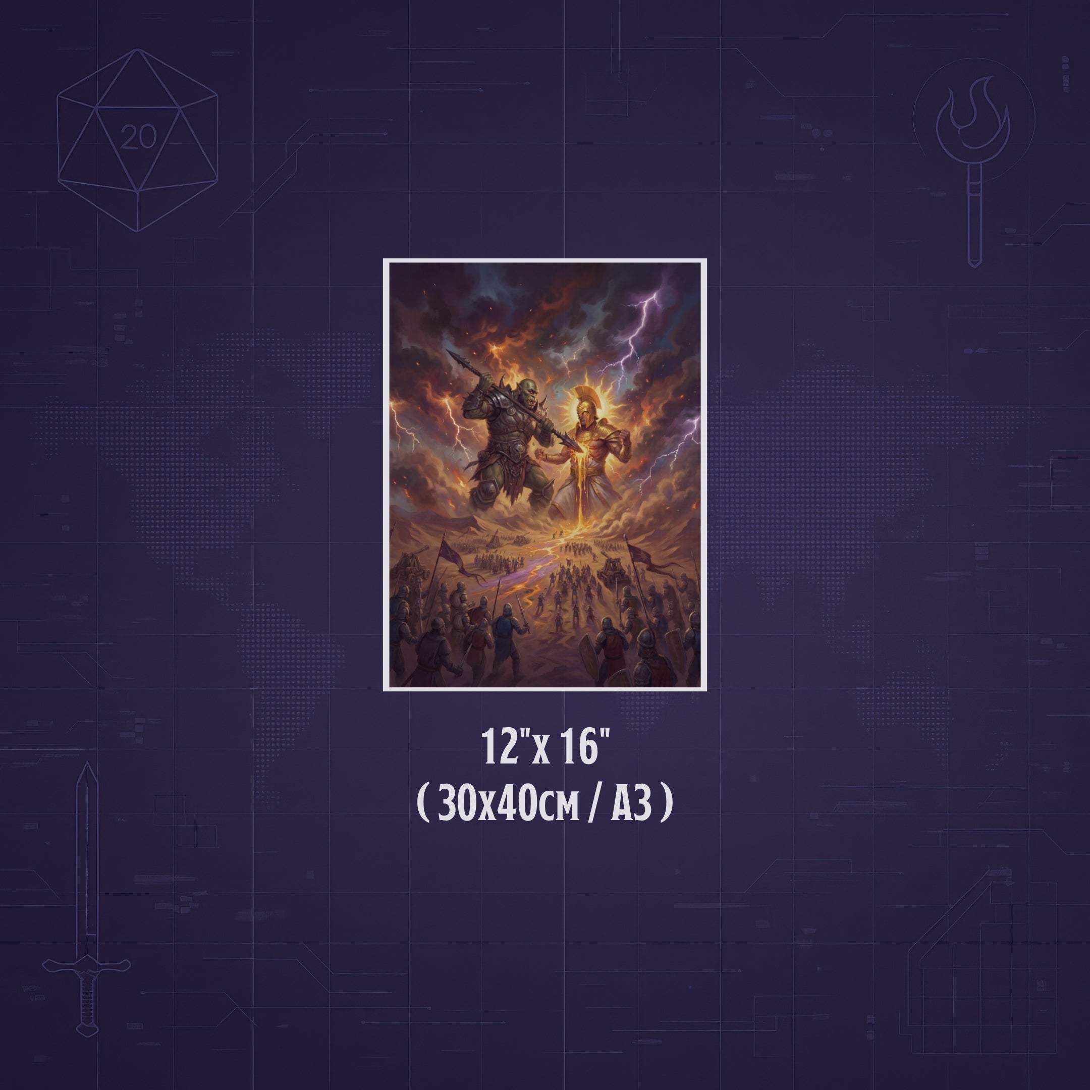 La Batalla de los Dioses – Print de Arte Fantástico Premium | Inspirado en D&D y Faerûn