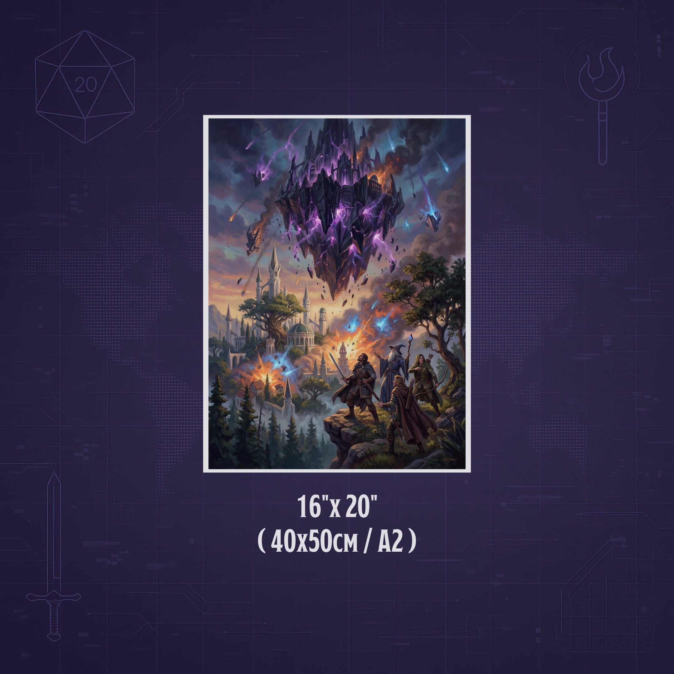 La Caída de Thultanthar – Print de Arte Fantástico Premium | Inspirado en D&D y Faerûn