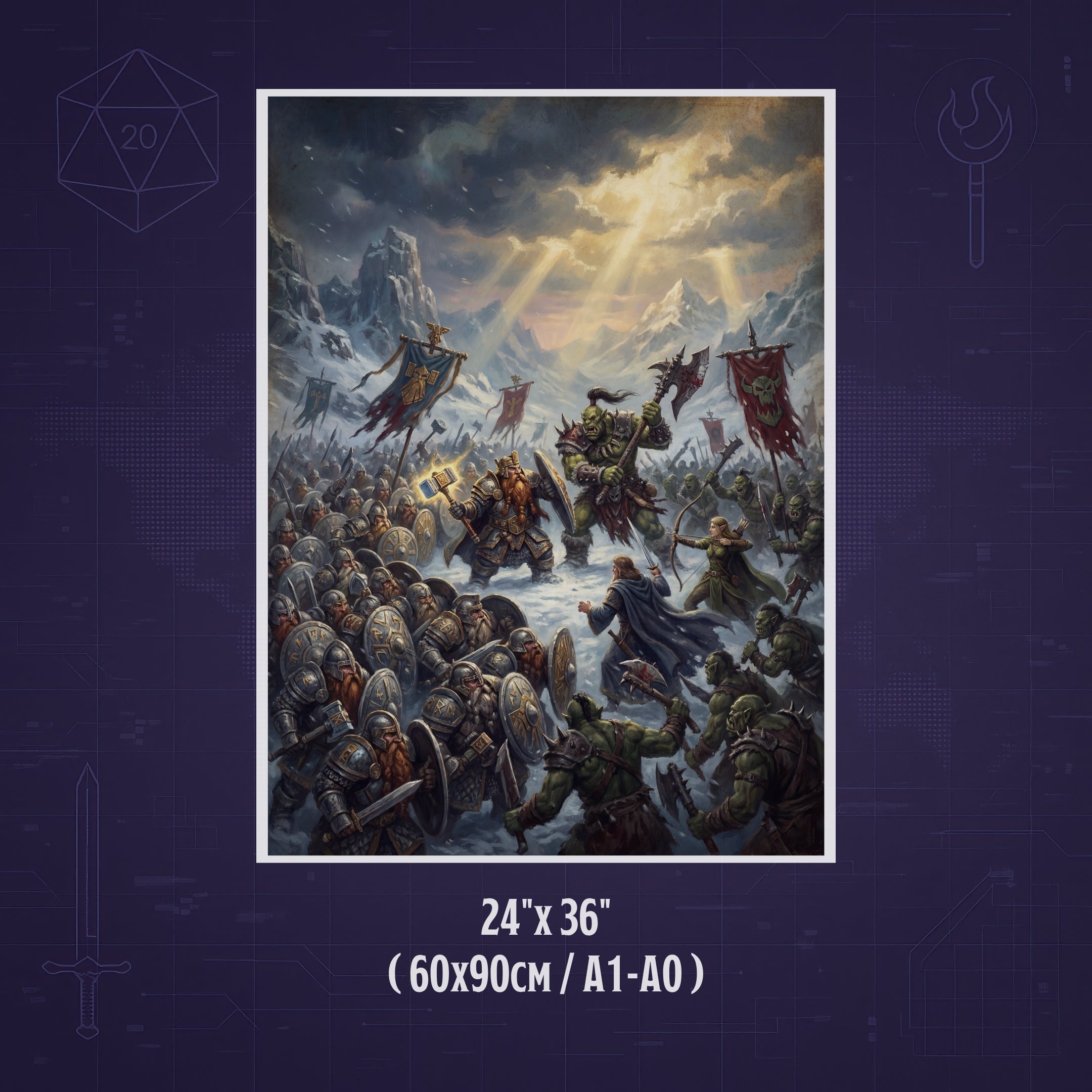 La Guerra de Many-Arrows – Print de Arte Fantástico Premium | Inspirado en D&D y Faerûn