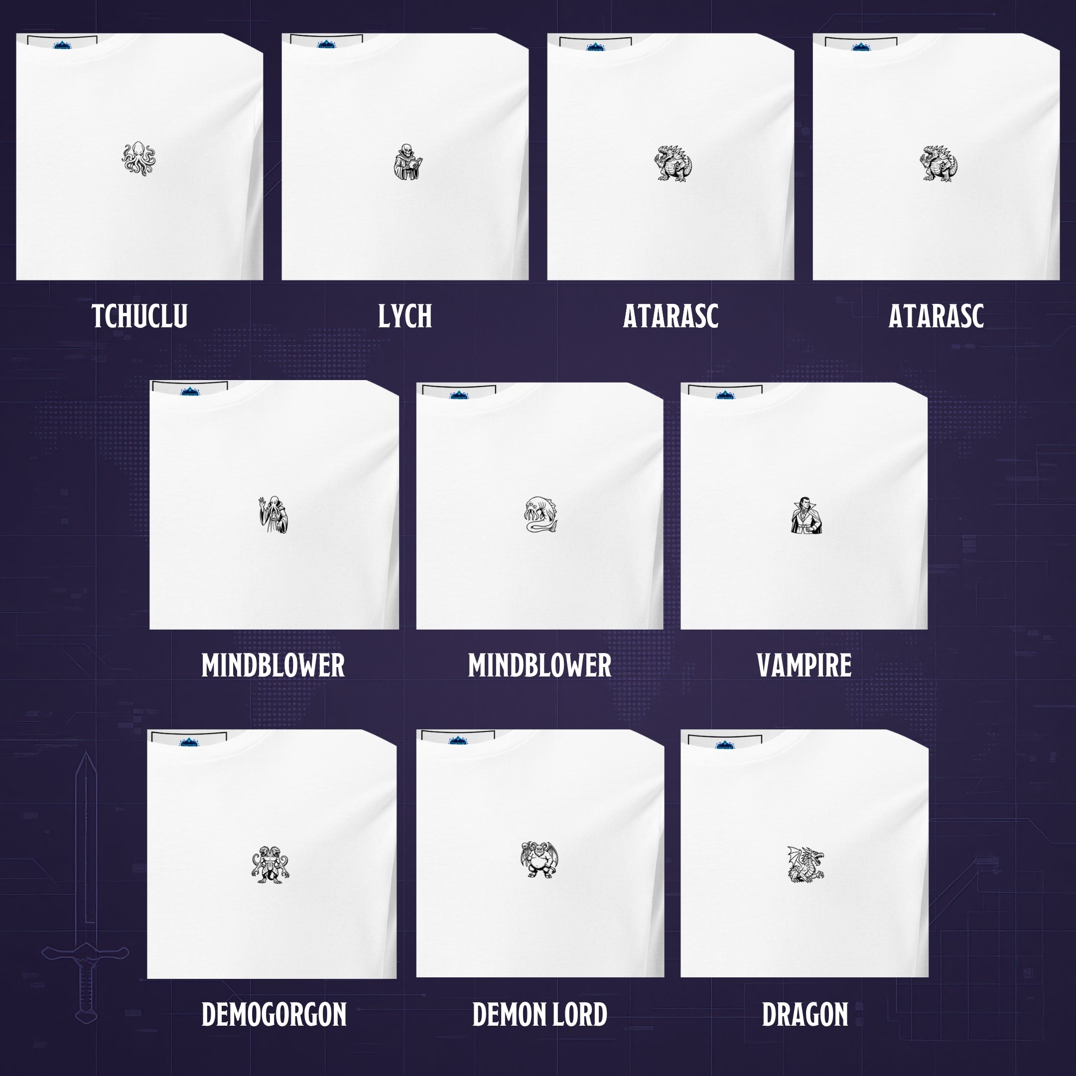 Deadliest Monsters D&D Night T-shirt Set