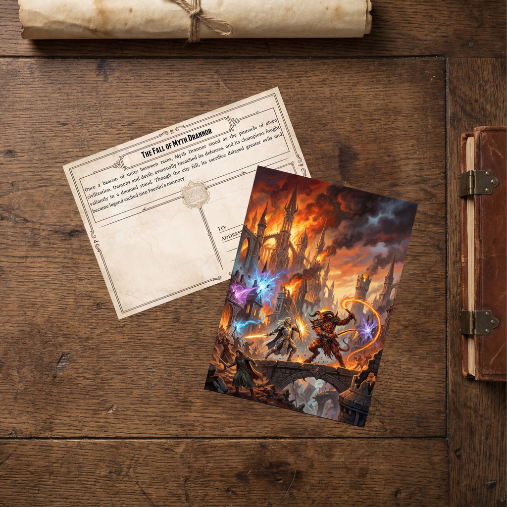The Fall of the Myth Drannor | Epic Fantasy Postcard