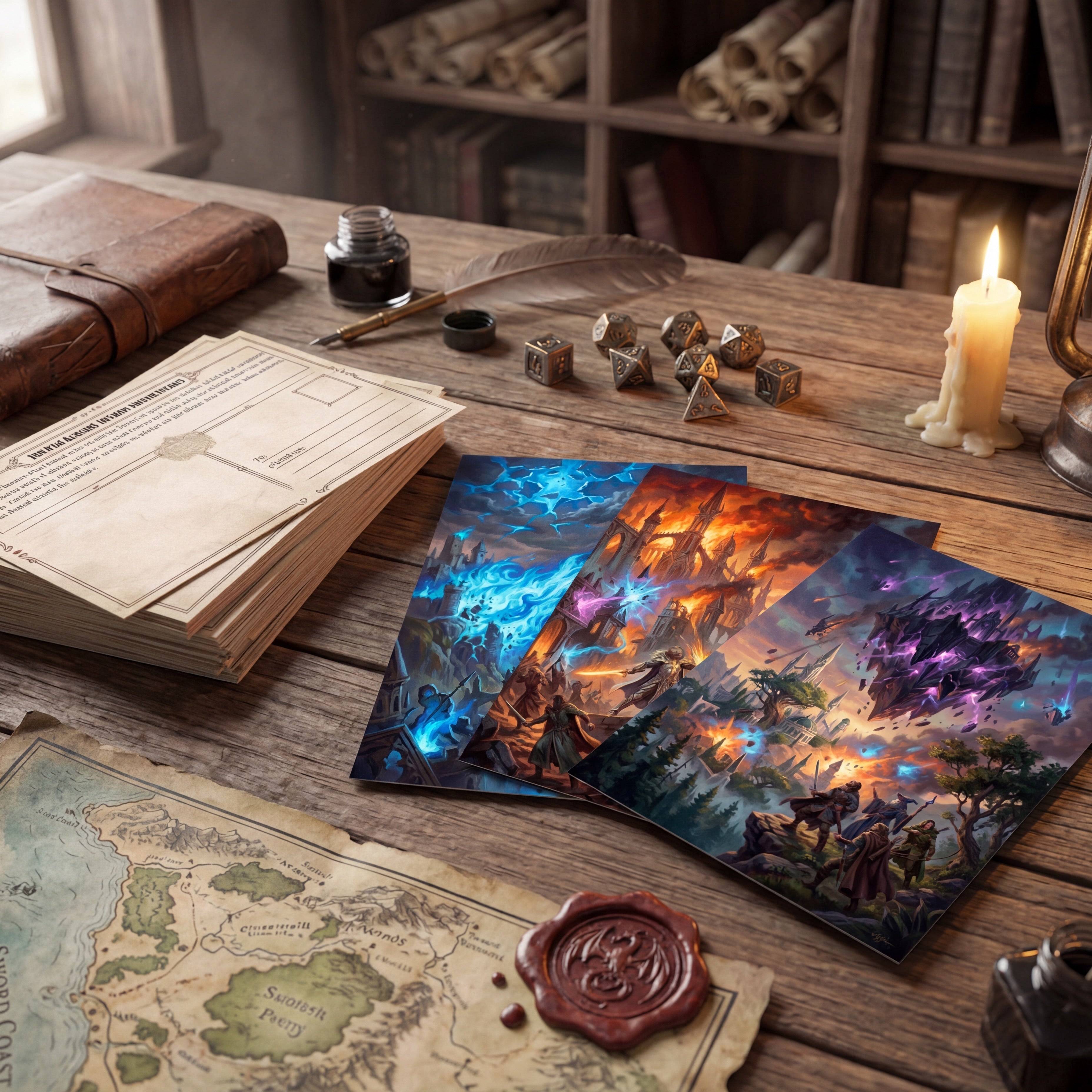 Moments of Faerûn — Epic Fantasy Postcard Pack (Set of 12)