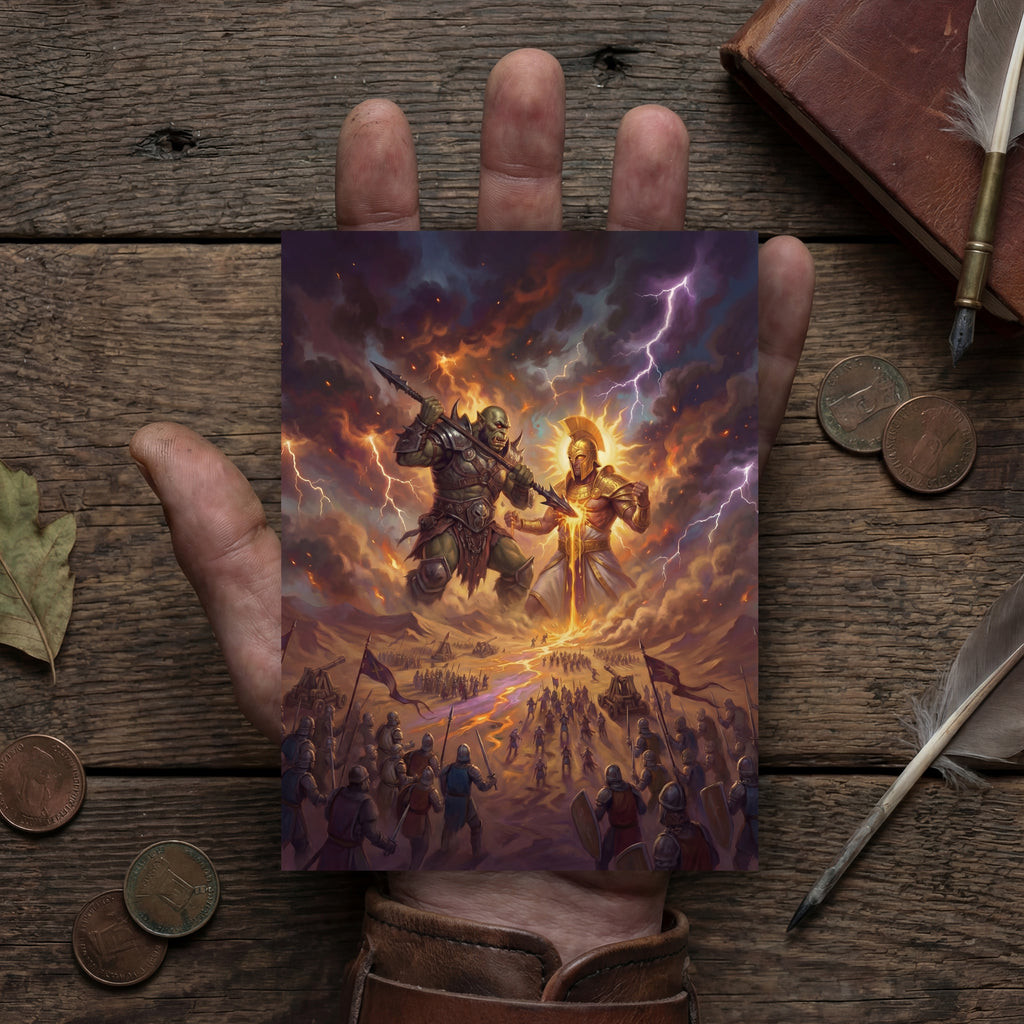 The Battle of the Gods | Epic Fantasy Postcard
