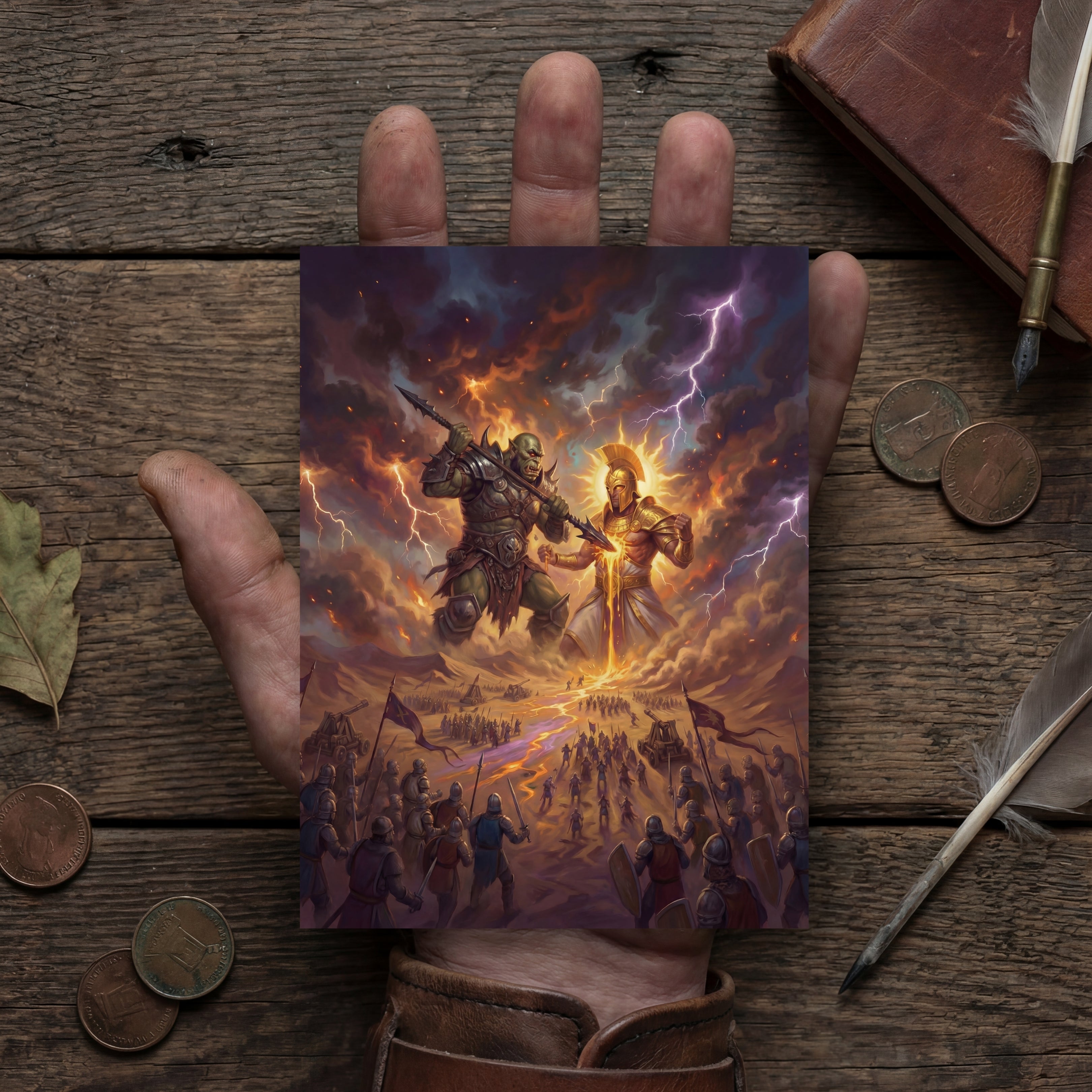 The Battle of the Gods | Epic Fantasy Postcard