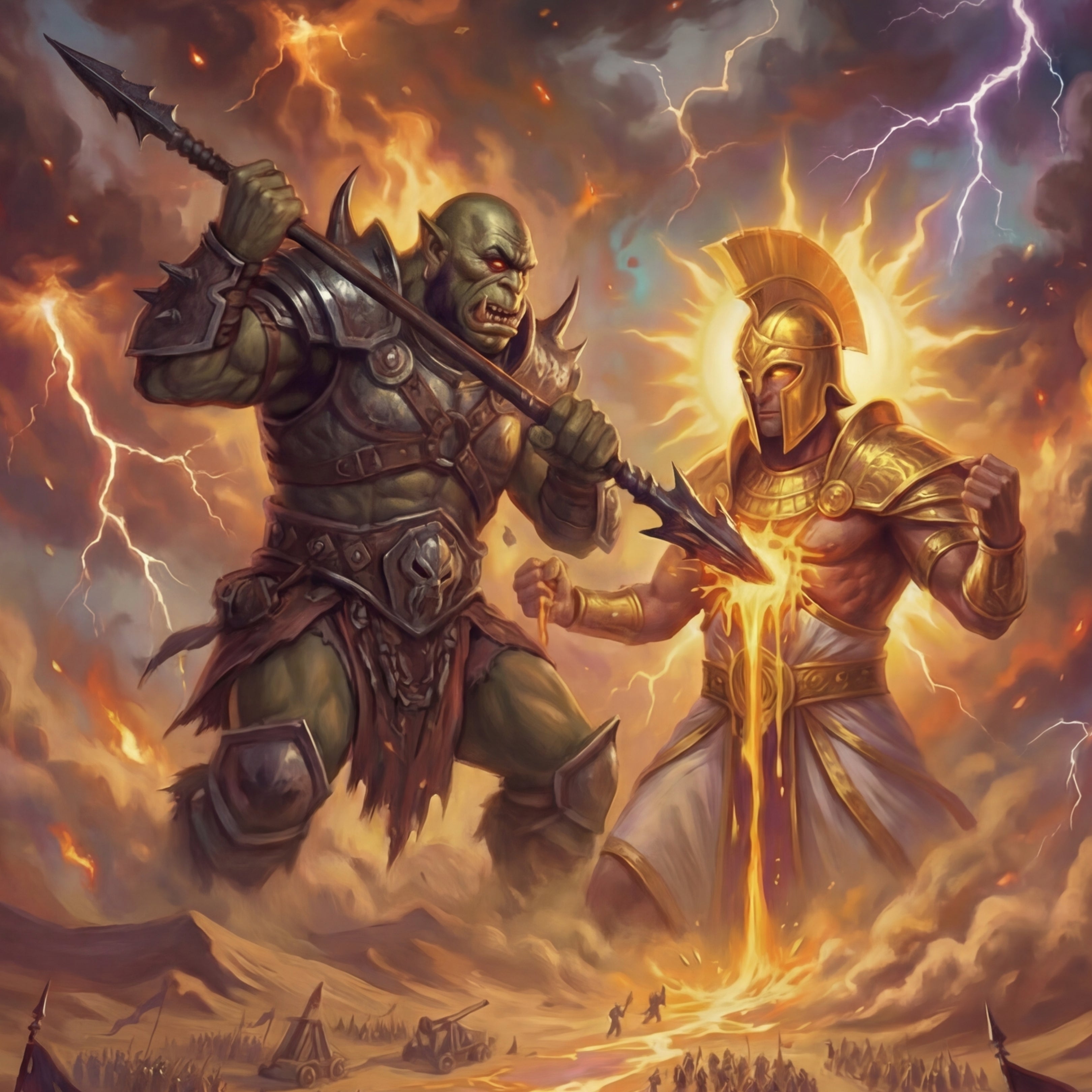 The Battle of the Gods | Epic Fantasy Postcard