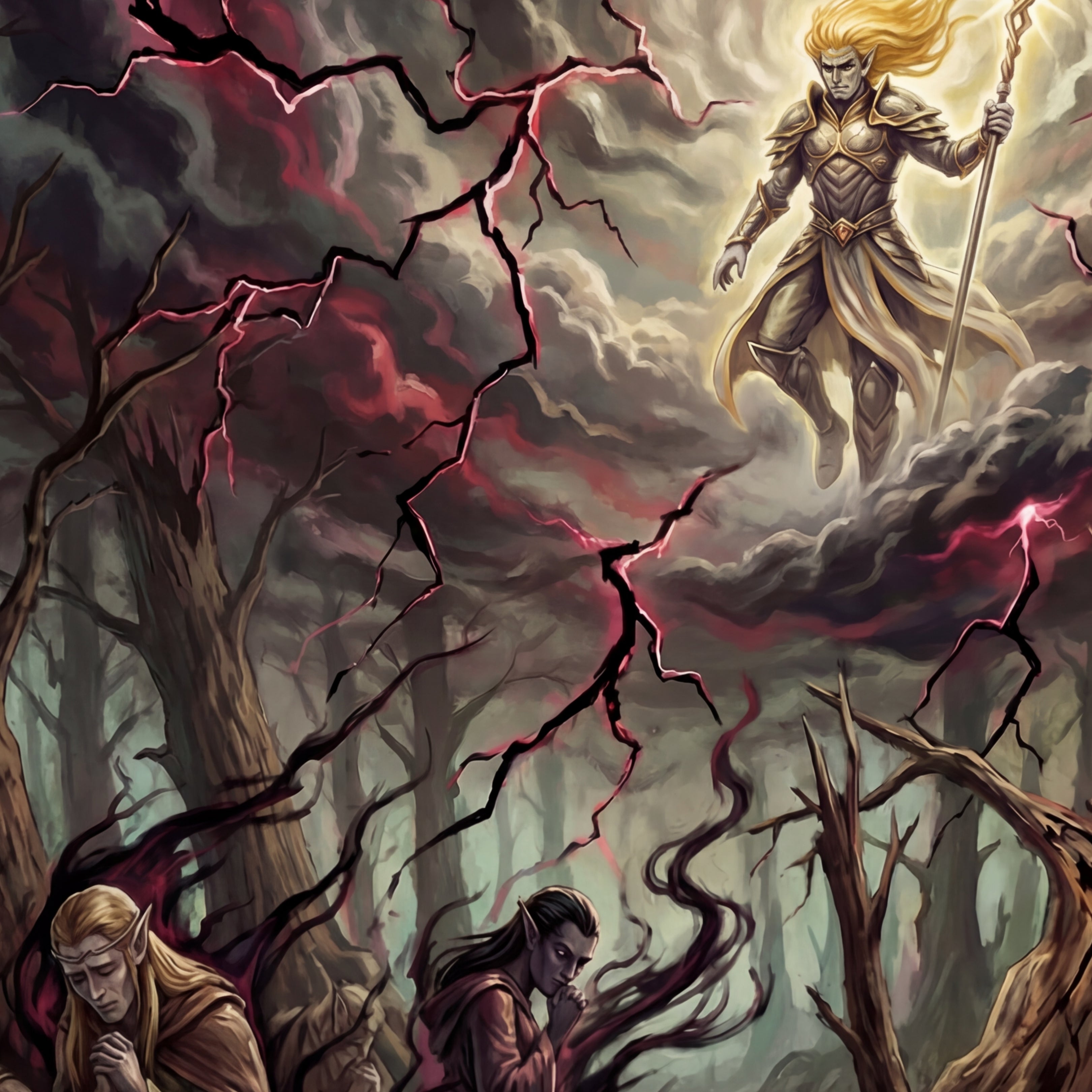 The Dark Disaster and the Banishment of the Drow | Fantasy Postcard