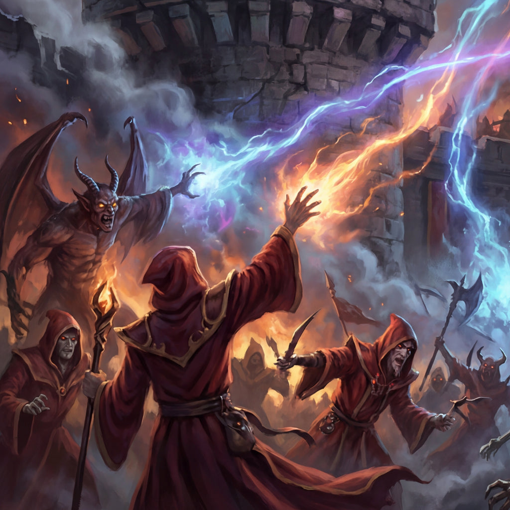 The Simbul defends Aglarond | Epic fantasy postcard