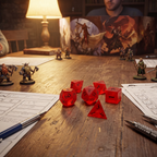 Infernal Pact Crimson Dice — Red Crystal Polyhedral Dice Set for RPG | Fandom Reigns